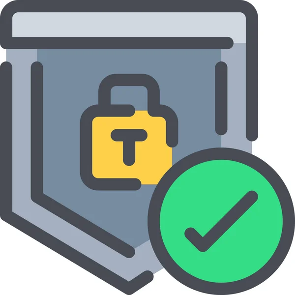 Padlock Protection Secure Icon Filled Outline Style — Stock Vector