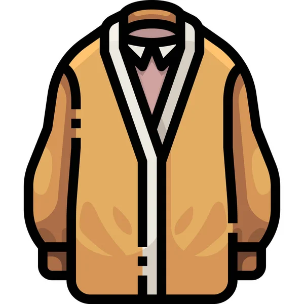 Oblečení Kabát Ikona Vyplněném Stylu Obrysu — Stockový vektor
