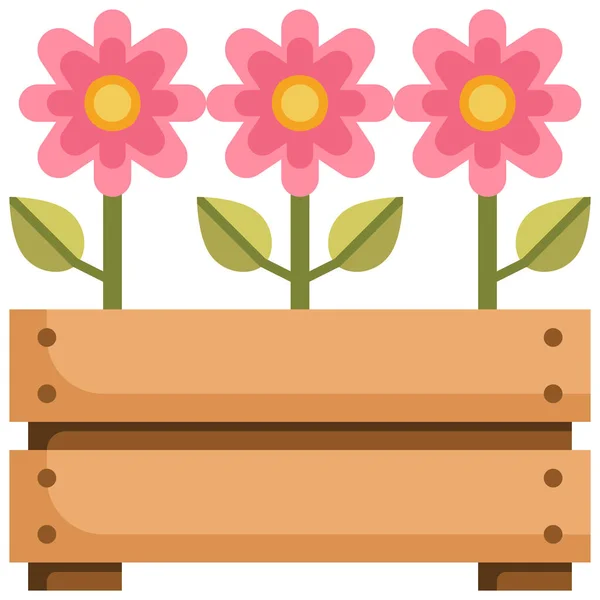 春のカテゴリの植物の花の園芸アイコン — ストックベクタ