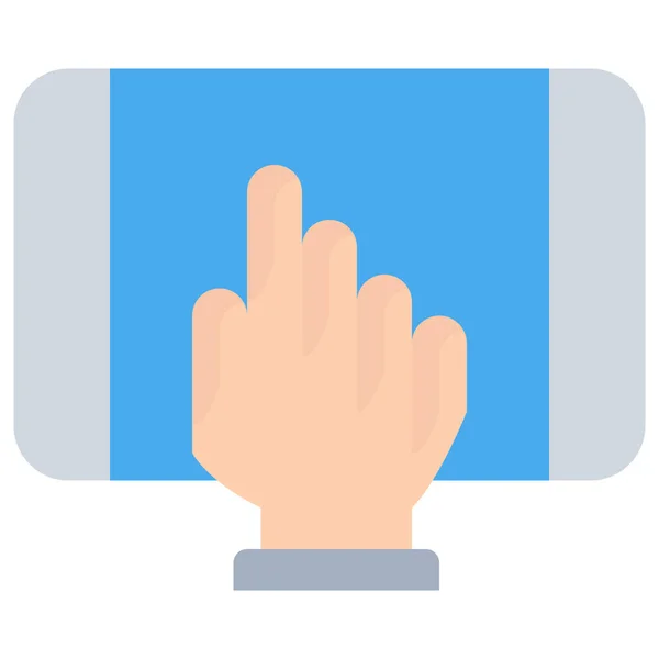 Click Device Hand Icon Flat Style — Stock Vector