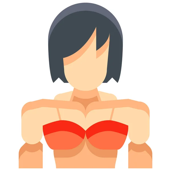 Avatar Bodybuilding Icône Féminine Dans Style Plat — Image vectorielle