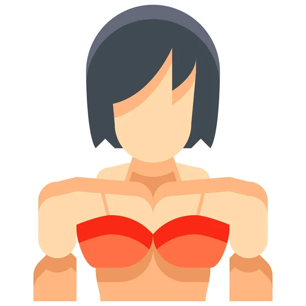 Avatar Culturismo Icono Femenino Estilo Plano — Vector de stock