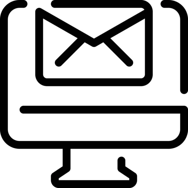 Kommunikációs Számítógép Mail Ikon Vázlatos Stílusban — Stock Vector