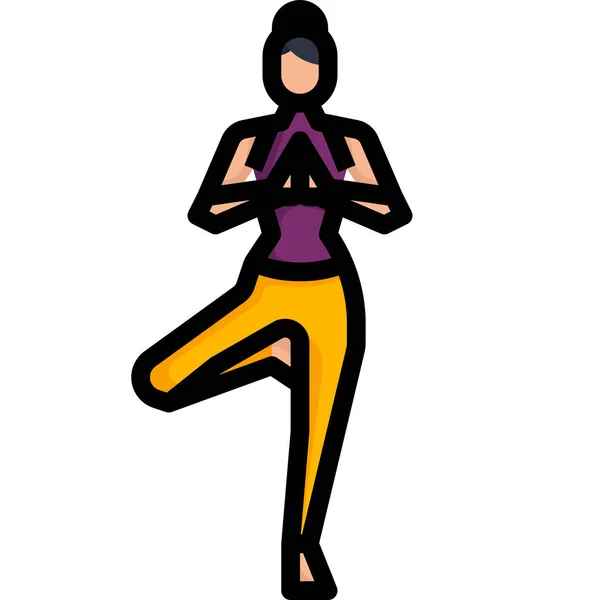 Cvičení Cvičení Meditační Ikona — Stockový vektor