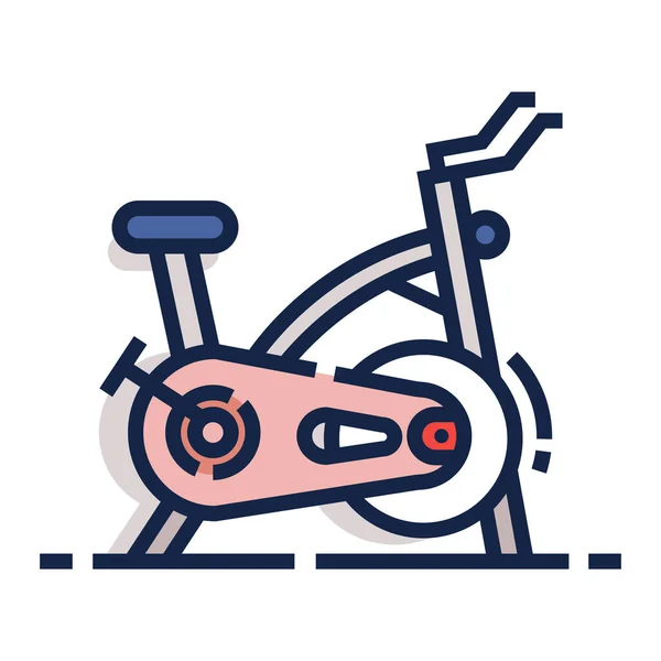 Bicicleta Ejercicio Fitness Icono Estilo Contorno Lleno — Archivo Imágenes Vectoriales