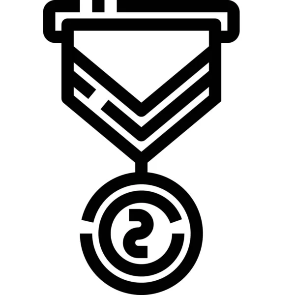 Найкраща Перша Медальна Ікона Стилі Контур — стоковий вектор