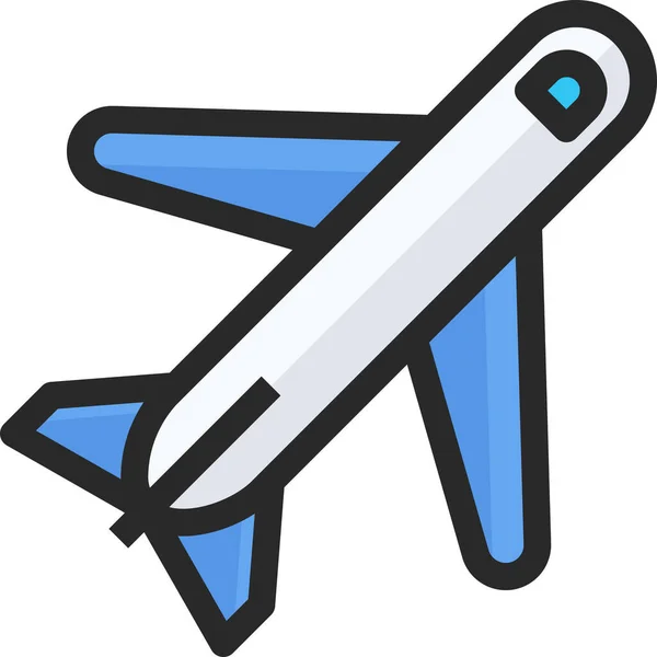 Значок Літака Аеропорту Літака Стилі Заповненого Контуру — стоковий вектор