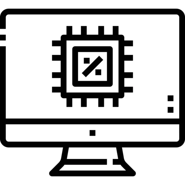 Computer Percent Monday Icon — Stock Vector