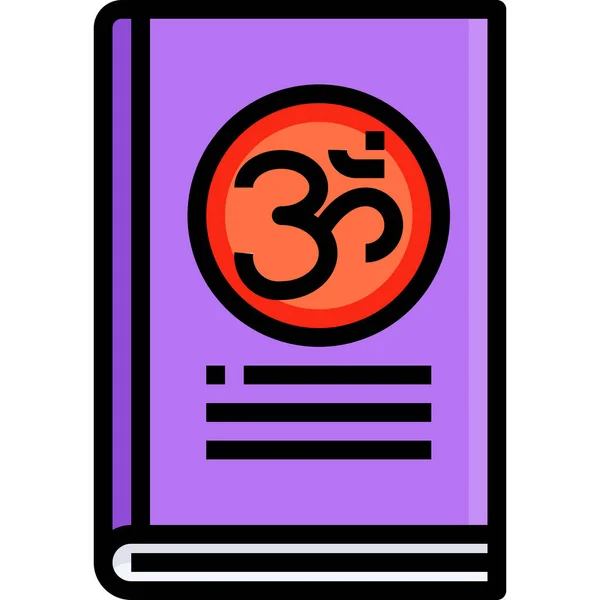 Cultura India Libro Icono — Vector de stock