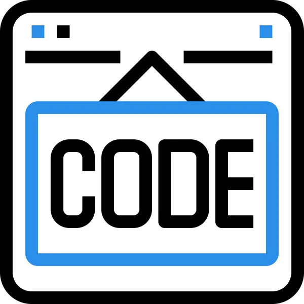 Browser Code Codierungssymbol Outline Stil — Stockvektor