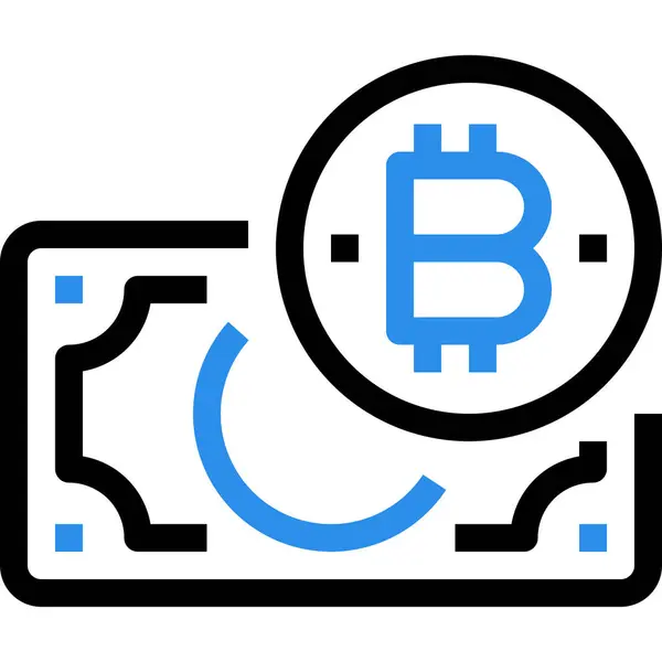 Ikona Bankovního Bitcoinu Stylu Osnovy — Stockový vektor