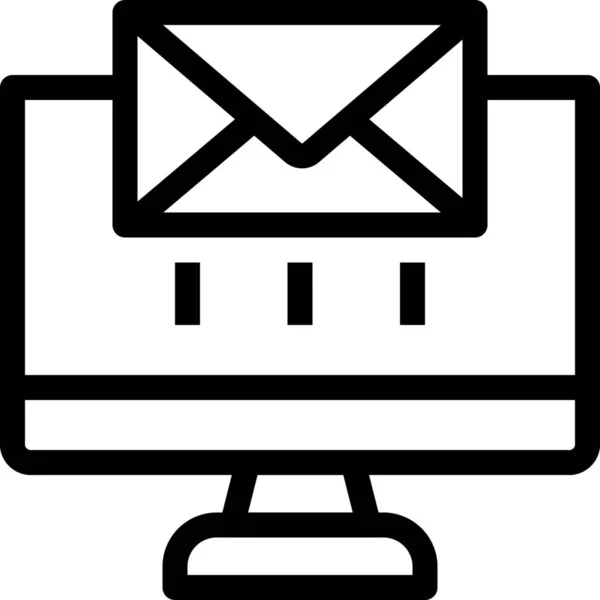 Ícone Mail Computador Comunicação Estilo Esboço — Vetor de Stock