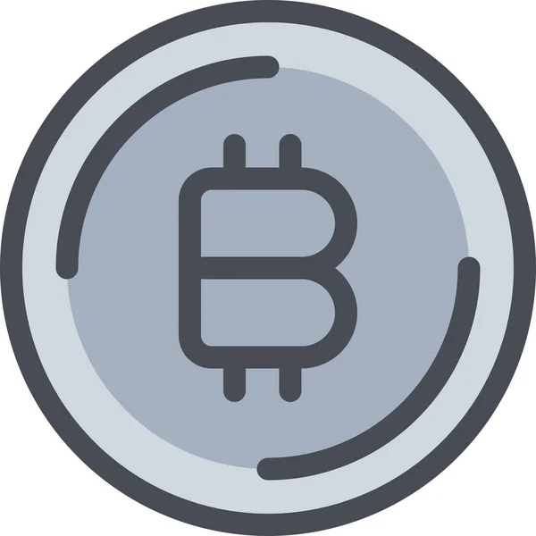 Bitcoin Νόμισμα Εικονίδιο Γεμισμένο Στυλ Περίγραμμα — Διανυσματικό Αρχείο