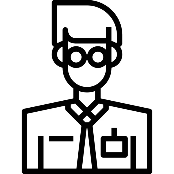 Avatar Man Icoon Outline Stijl — Stockvector