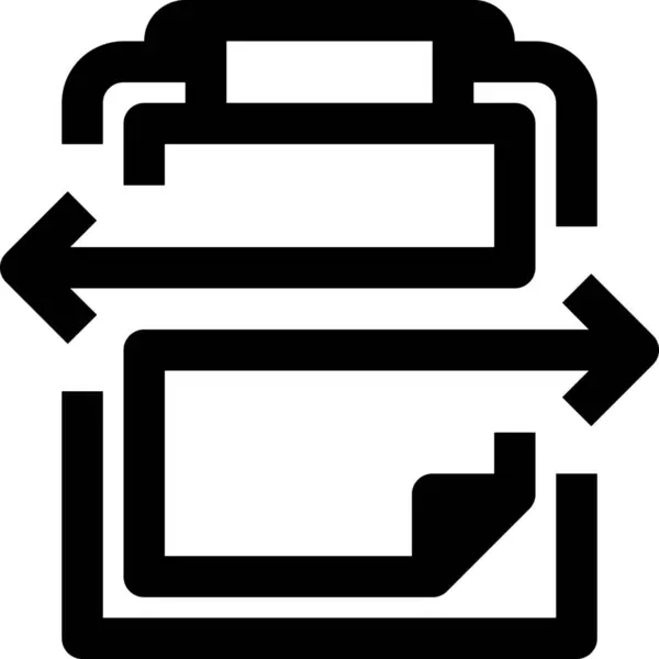 Icône Document Presse Affaires Dans Style Contour — Image vectorielle