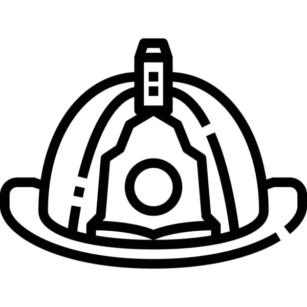 Icona Cappello Pompiere Pompiere Stile Outline — Vettoriale Stock