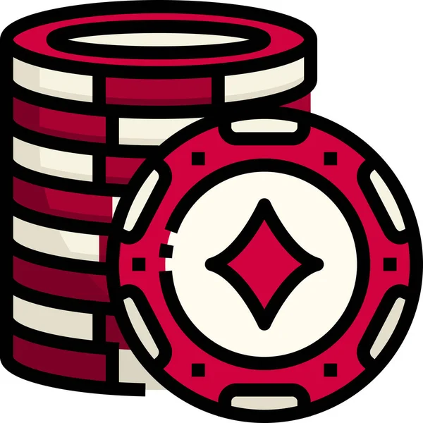 Apuesta Casino Chip Icono Juegos Categoría Juegos — Archivo Imágenes Vectoriales