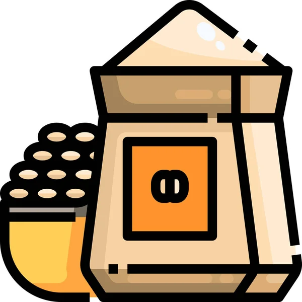 Bolsa Hornear Icono Hornada Estilo Contorno Lleno — Vector de stock