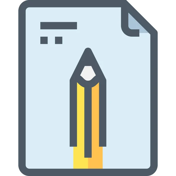Document File Learn Icon Estilo Esquema Rellenado — Vector de stock