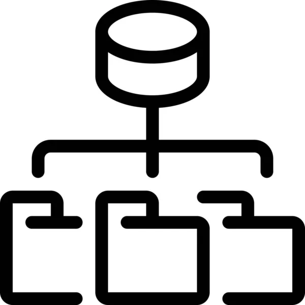 Conecte Icono Base Datos Estilo Esquema — Archivo Imágenes Vectoriales