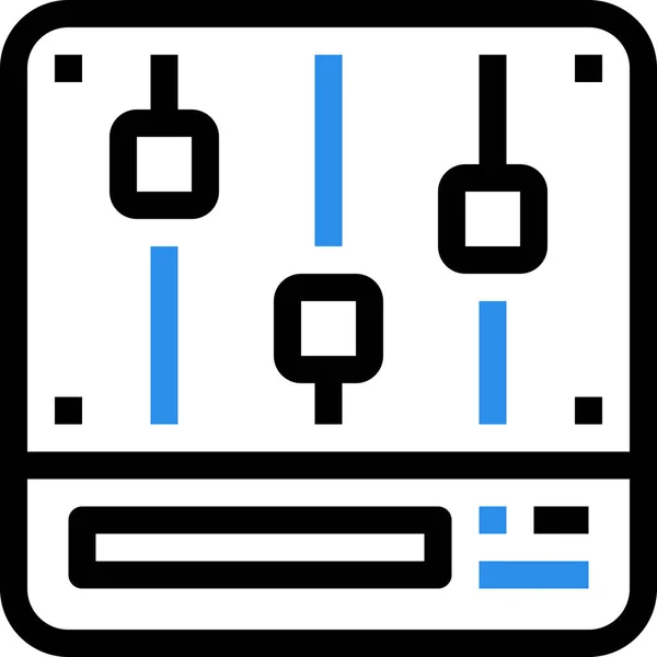 Управление Иконкой Развлекательной Музыки Стиле Outline — стоковый вектор