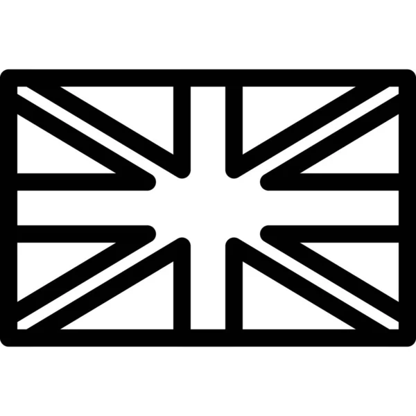 Χώρα Αγγλική Σημαία Εικονίδιο Στυλ Περίγραμμα — Διανυσματικό Αρχείο