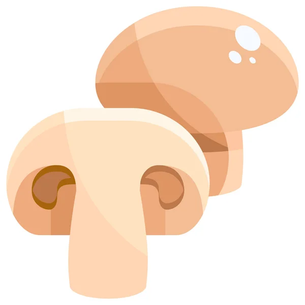 Food Healthy Mushroom Icon Flat Style — Stock Vector