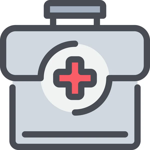 Aid First Healthcare Icon Filled Outline Style — Stock Vector