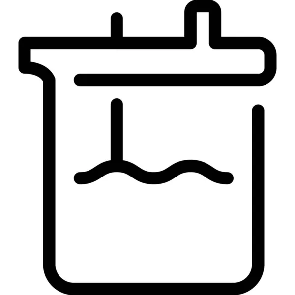 Chemie Unterricht Flaschen Symbol Outline Stil — Stockvektor