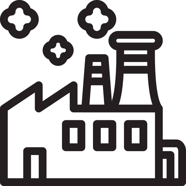 Energiefabrik Industrie Ikone Outline Stil — Stockvektor