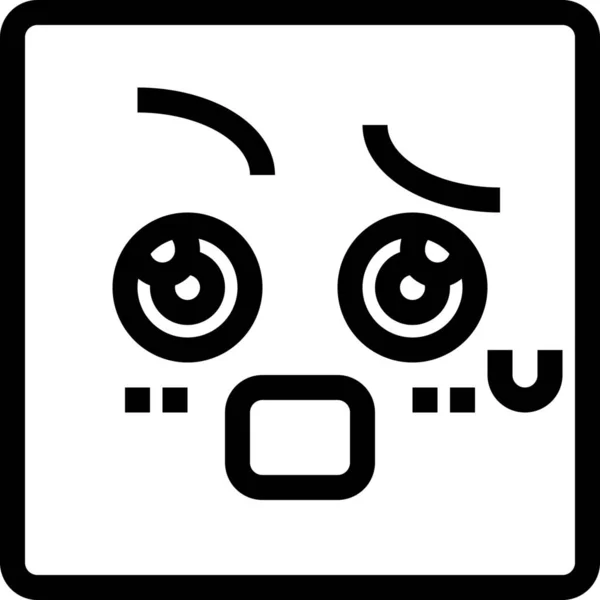 Ikona Niedowierzania Awatara Emoji Stylu Zarys — Wektor stockowy