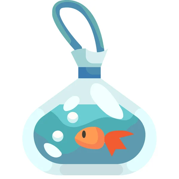 Peixe Animal Ícone Peixe Dourado Estilo Plano —  Vetores de Stock