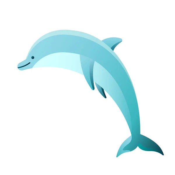 Živočichů Vodní Delfín Ikt Hladkém Stylu — Stockový vektor