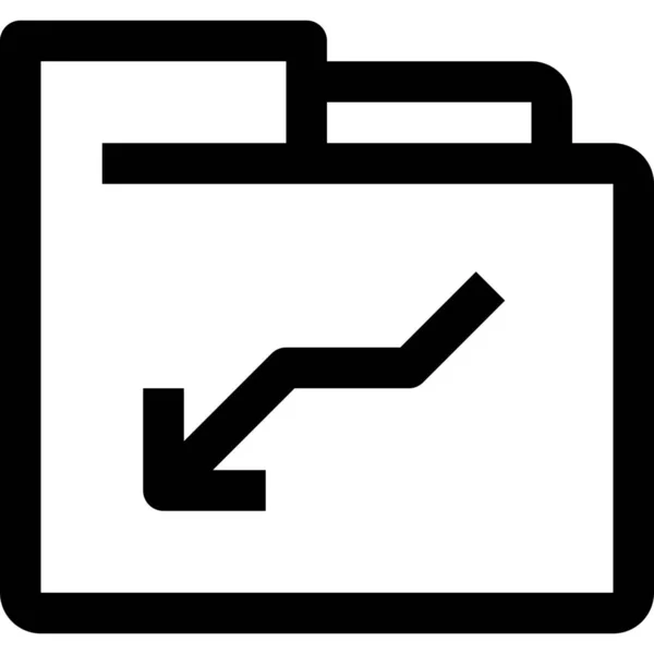 Archivo Flecha Icono Del Documento Estilo Esquema — Vector de stock