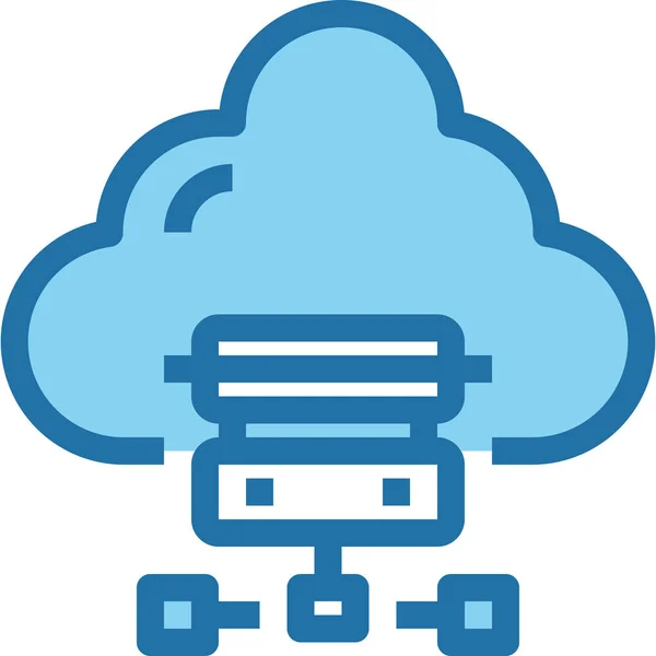 Ikona Datového Připojení Cloudu Stylu Vyplněného Osnovy — Stockový vektor
