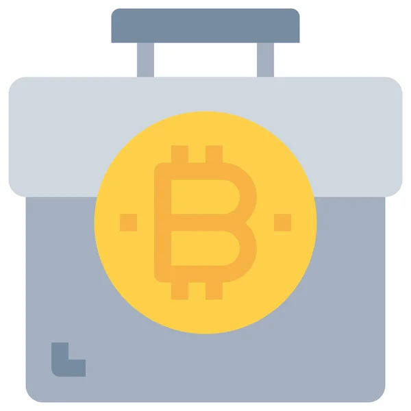 Bitcoin Btc Icono Negocio Estilo Plano — Vector de stock