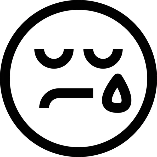 Crier Icône Emoji Dans Style Outline — Image vectorielle