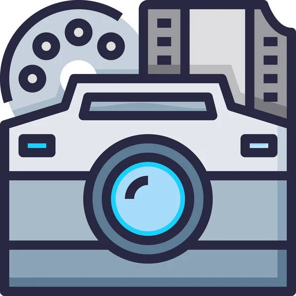 Camera Film Photography Icon Filled Outline Style — Stock Vector