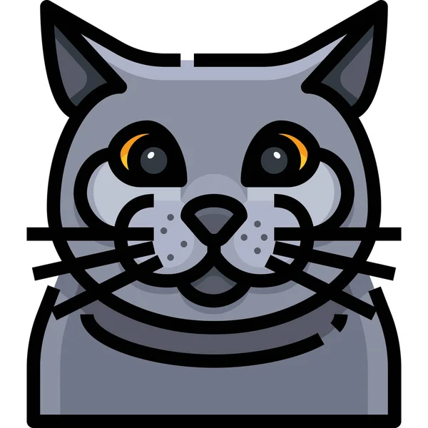 Animal Avatar Británico Icono Estilo Contorno Lleno — Vector de stock