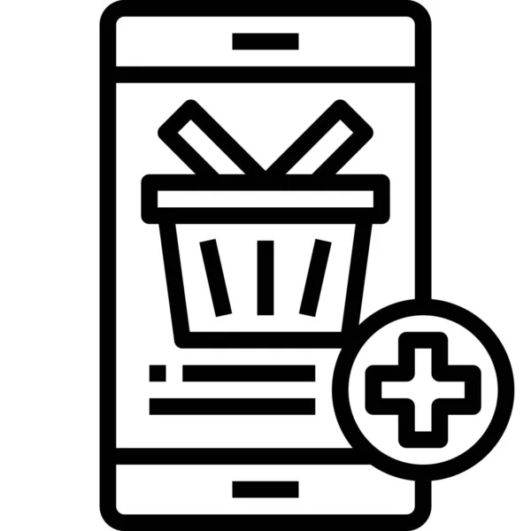 Shopping Online Basket Icon — Stock Vector