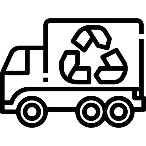 Recycling Lkw Müll Ikone — Stockvektor