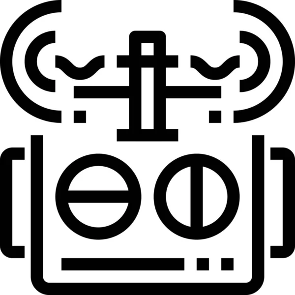 Icono Robot Inteligencia Ingeniería Estilo Esquema — Vector de stock
