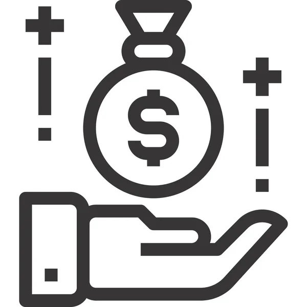 Bag Banking Economy Icon Outline Style — Stock Vector