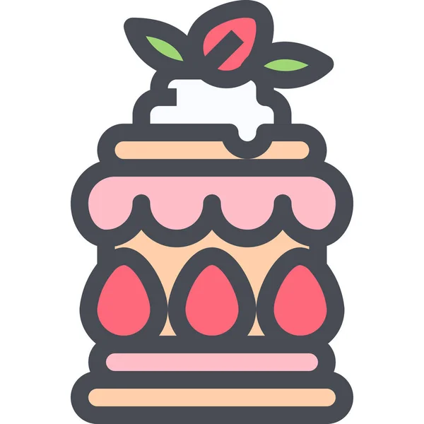 面包甜品甜点图标充填轮廓风格 — 图库矢量图片