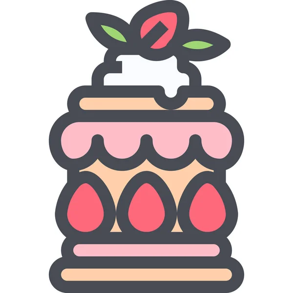 Panadería Postre Postres Icono Estilo Contorno Lleno — Vector de stock