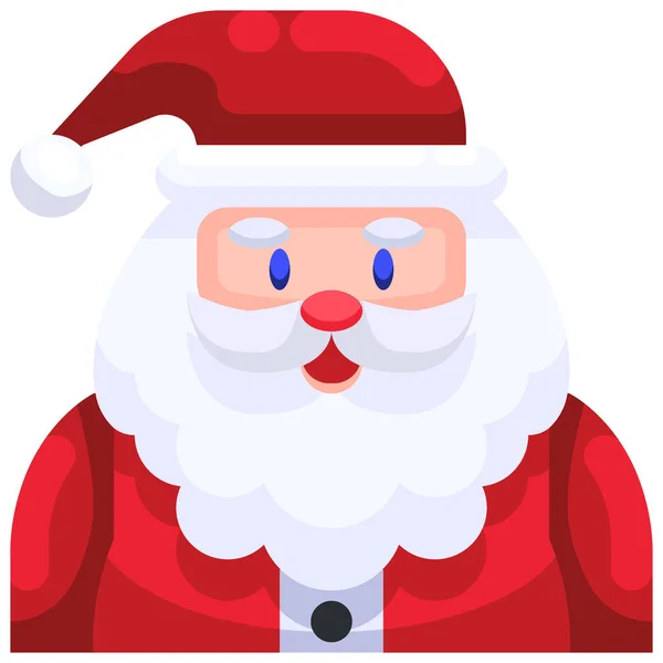 Icône Noël Avatar Claus Dans Style Plat — Image vectorielle