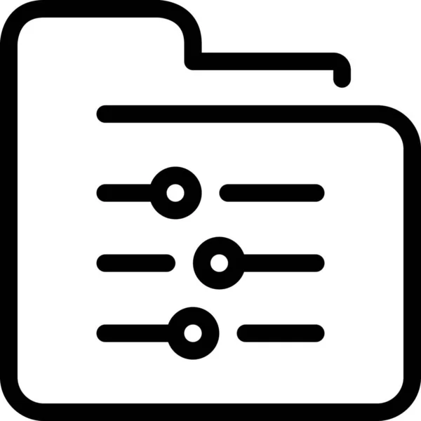 Icono Del Archivo Del Documento Control Estilo Esquema — Archivo Imágenes Vectoriales