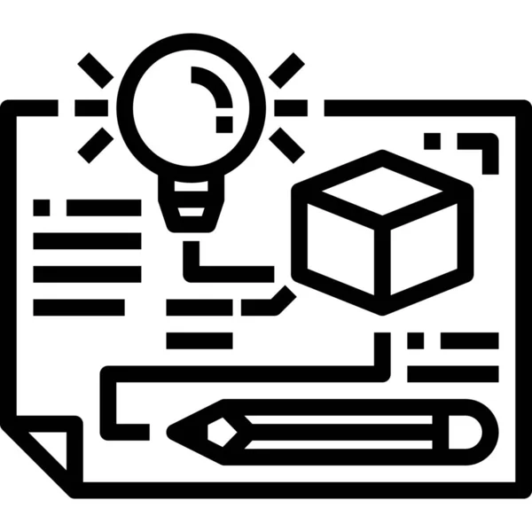 Icône Idée Conception Prototype — Image vectorielle