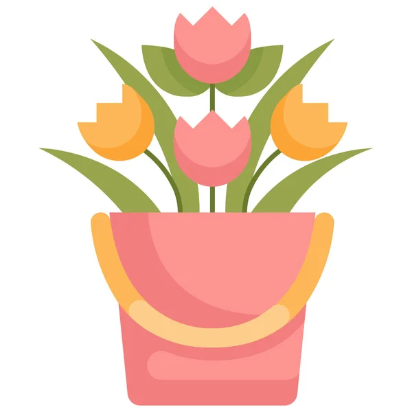 郁金香复活节类别的复活节图标 — 图库矢量图片