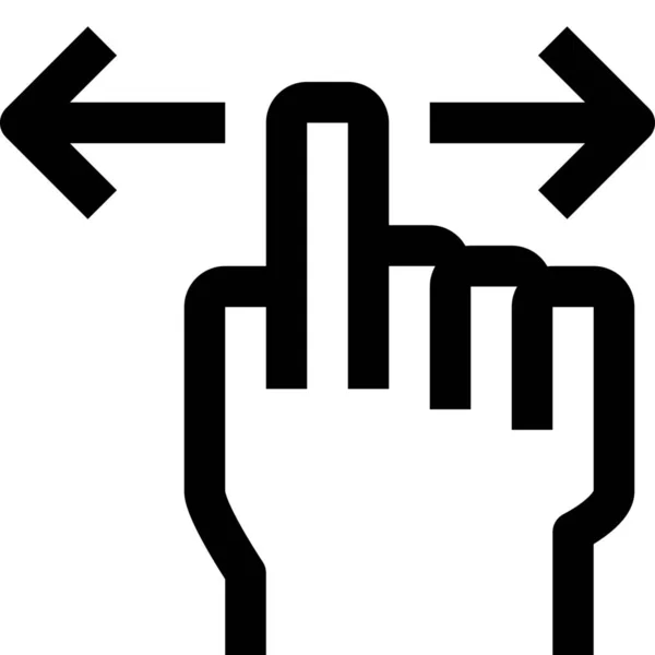 Значок Палець Стрілки Програми Стилі Контурів — стоковий вектор